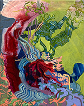 Heide Follin abstract painting on exhibition in The Interior Wild at Atlantic Gallery in Chelsea NYC February 17 to March 7 2026 030326