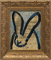 Hunt Slonem rabbit painting in Garden Party at Laura Rathe Fine Art in Houston Texas March 19 to April 26 2026