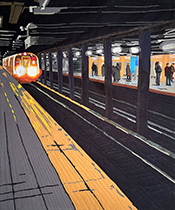 Jayne Bentley Gaskins subway painting in Heartbeat of the City at Ceres Gallery in Chelsea New York March 3 to 28 2026, 030326