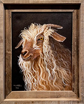 Michael Ulrich goat painting in Tints and Timber at Gallery Nine in Lincoln Nebraska March 4 to 29 2026, 032426