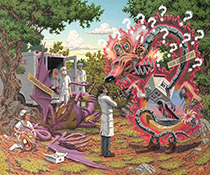 Robert Williams painting in a survey exhibition Fearless Depictions at Long Beach Museum of Art in Long Beach California February 6 to May 31 2026, 031726