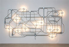 Roman De Salvo light sculpture in Electrospectrum at Quint Gallery in La Jolla California Feb 21 to May 23 2025, 031726