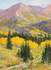 Teresa Vito mountain landscape painting available at The Glass Tipi Gallery in Ward Colorado February 2026, 020326