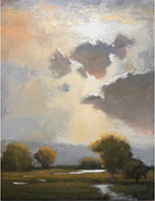 John McCormick landscape painting in Land & Sea exhibition at Harris Harvey Gallery in Seattle Washington April 2 to May 2 2026