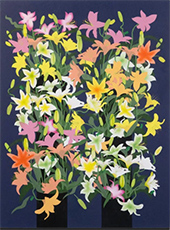 Stephen D'Onofrio painting in The Florist at Galleri Urbane in Dallas Texas April 11 to June 1 2026