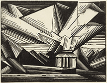 Lyonel Feininger woodcut print in The First Bauhaus Portfolio at Dallas Museum of Art in Dallas Texas August 12 to August 15 2027