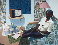 Njideka Akunyili Crosby painting in Recognition of Art by Women: In Retrospect at Norton Museum of Art in West Palm Beach Florida through September 27 2026