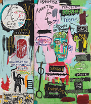 Jean-Michel Basquiat painting in Basquiat: Figures Signs Symbols at Perez Art Museum Miami in Miami Florida through June 6 2027
