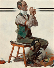Norman Rockwell painting in Rockwell / Wyeth: Icons of Americana at Reading Public Museum in Reading Pennsylvania September 19 to January 3 2027